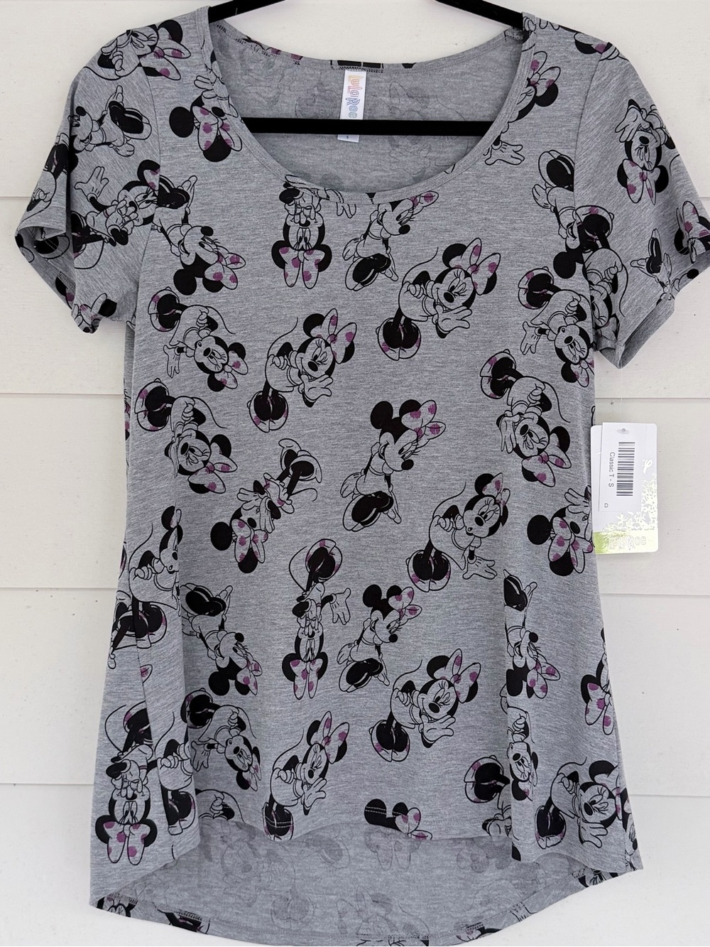 Disney Minnie Mouse Gray Scoop Neck Tee